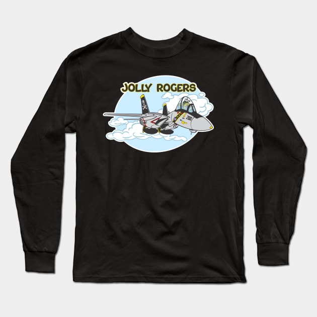 Tomcat Cartoon VF-84/103 Jolly Rogers Long Sleeve T-Shirt by MBK